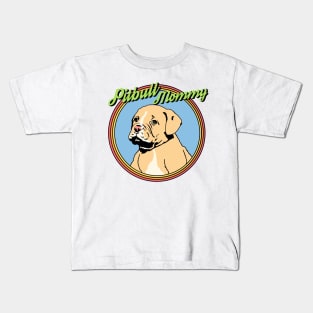 Pitbull Mommy Cute Puppy Dog Lover Vintage Illustration Kids T-Shirt